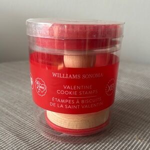 Williams Sonoma Valentine Silicone Cookie Stamp & Handle Set HEART XO LOVE